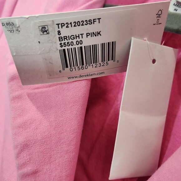 DEREK LAM 10 CROSBY Courtney cropped cotton-blend blazer - Bright Pink - Size 8 - Picture 7 of 11